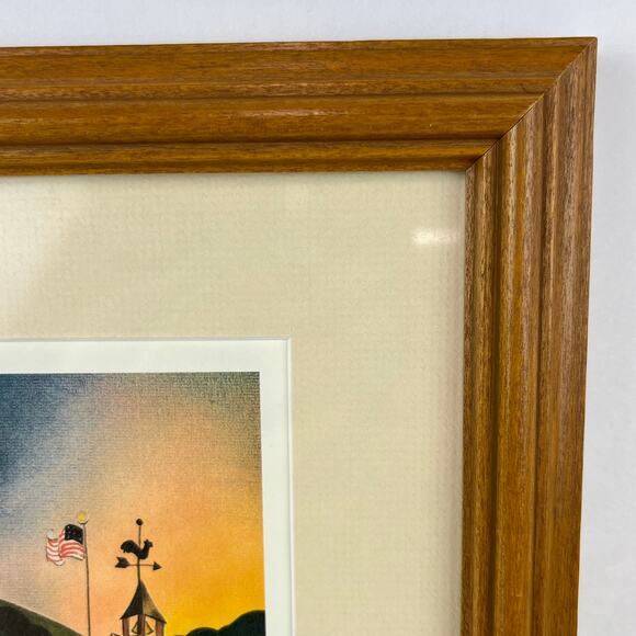 Barbara Palmer Limited Folk Art School House Print Matted and Framed - Picture 4 of 7